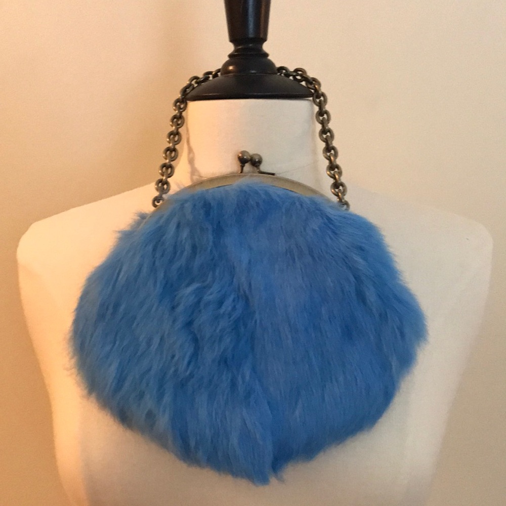 Super cute rabbit fur evening bag